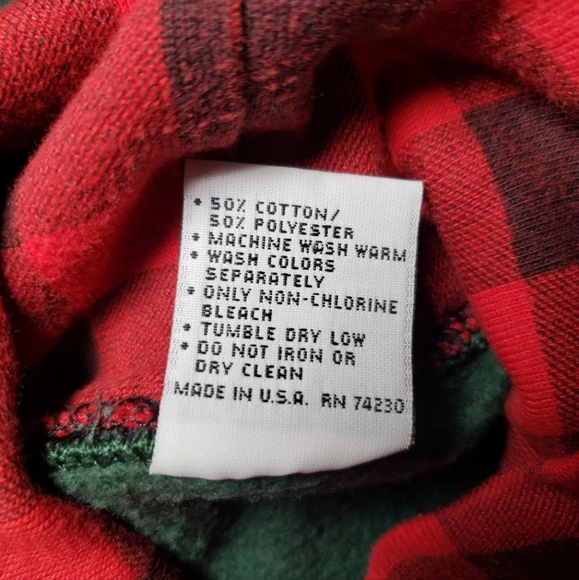 Vintage 90s Gopher Sport Dalmatian Dog Cat Plaid Collar Sweatshirt Large Winter - Picture 11 of 12